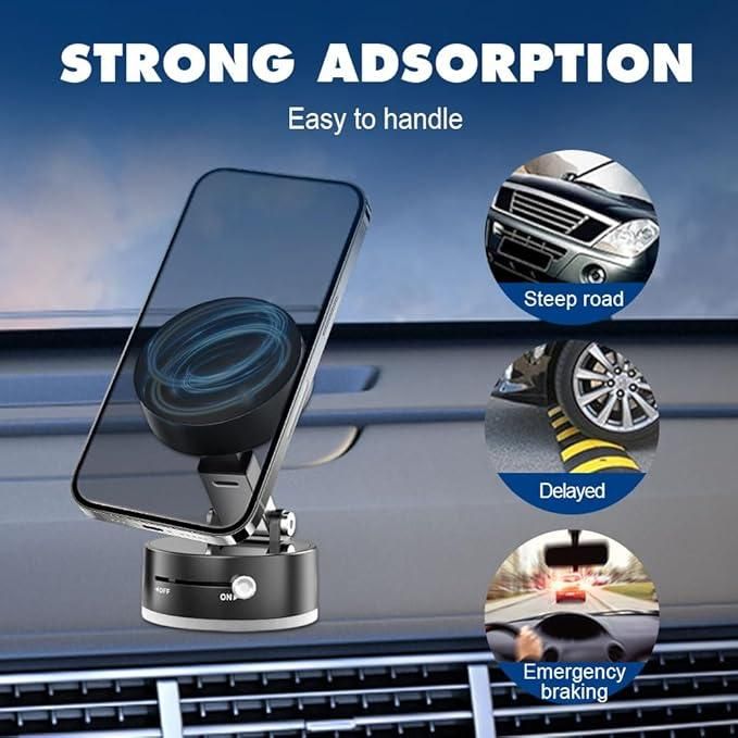 Vacuum Magnetic 360 Rotatable Suction Phone Mount for All Phones