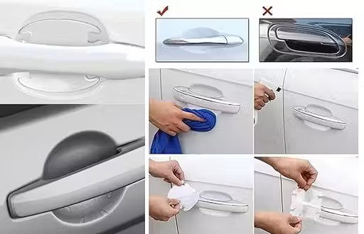Car Door Handle Scratches Protector Transparent Stickers 4pcs